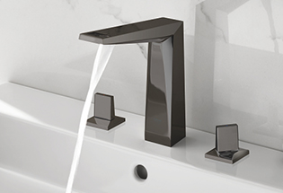grifo de diseño para baños en color negro brillo
